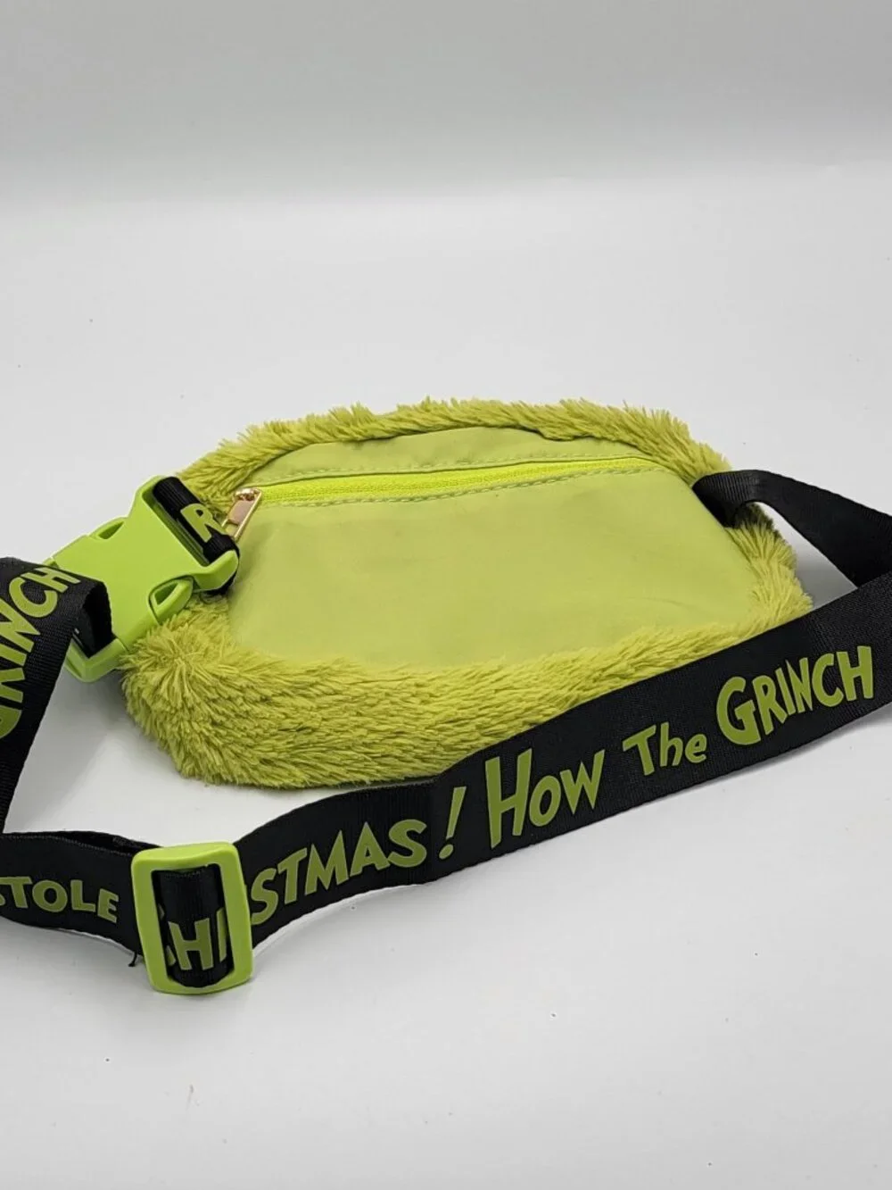 Bioworld Dr. Seuss The GrinchFurry Belt Bag - Fanny PackCrossbody Green